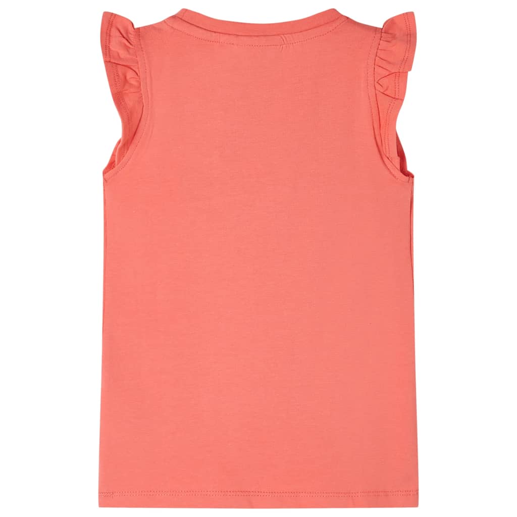 VidaXL Chemise enfant avec volants sur les manches 104 corail