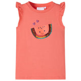 VidaXL Chemise enfant avec volants sur les manches 116 corail