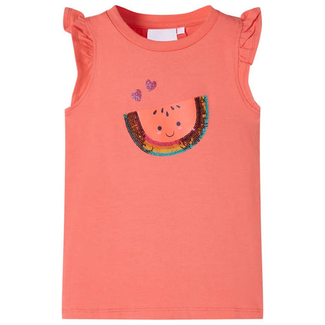 VidaXL Chemise enfant avec volants sur les manches 116 corail