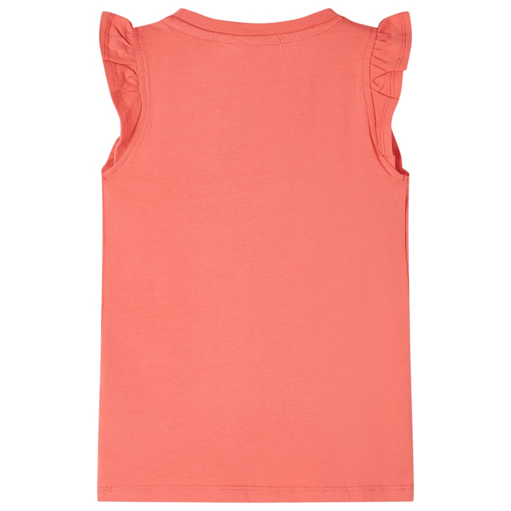 VidaXL Chemise enfant avec volants sur les manches 116 corail