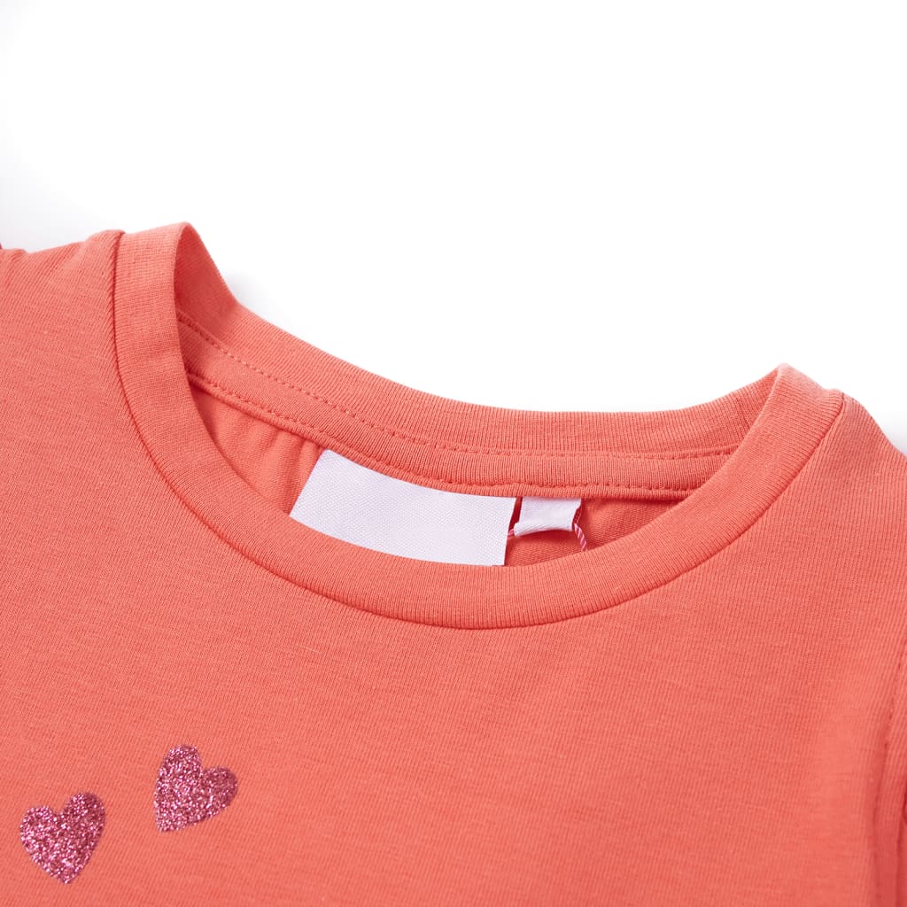 VidaXL Chemise enfant avec volants sur les manches 140 corail
