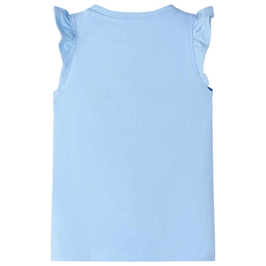 VidaXL Chemise enfant avec volants sur les manches 92 bleu clair