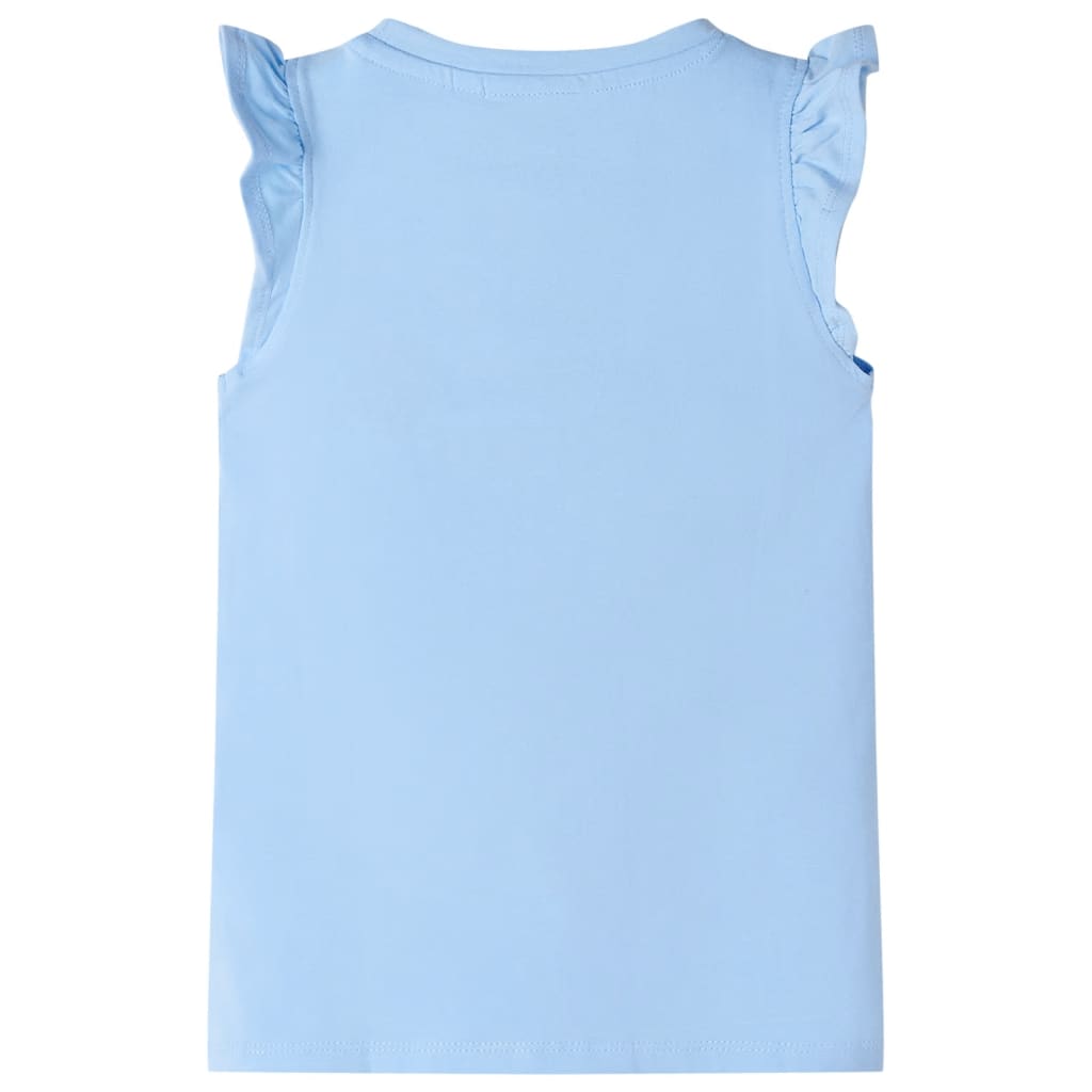 VidaXL Chemise enfant avec volants sur les manches 116 bleu clair
