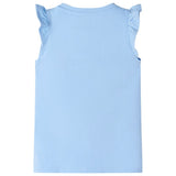 VidaXL Chemise enfant avec volants sur les manches 116 bleu clair