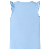 VidaXL Chemise enfant avec volants sur les manches 128 bleu clair