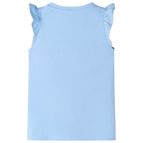 VidaXL Chemise enfant avec volants sur les manches 128 bleu clair
