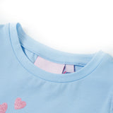 VidaXL Chemise enfant avec volants sur les manches 128 bleu clair