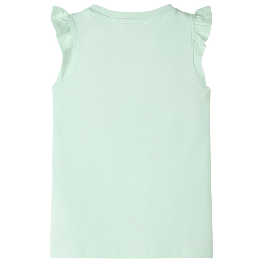 VidaXL Chemise enfant avec volants sur les manches 104 vert tendre
