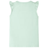 VidaXL Chemise enfant avec volants sur les manches 116 vert tendre
