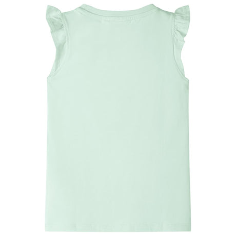 VidaXL Chemise enfant avec volants sur les manches 128 vert tendre