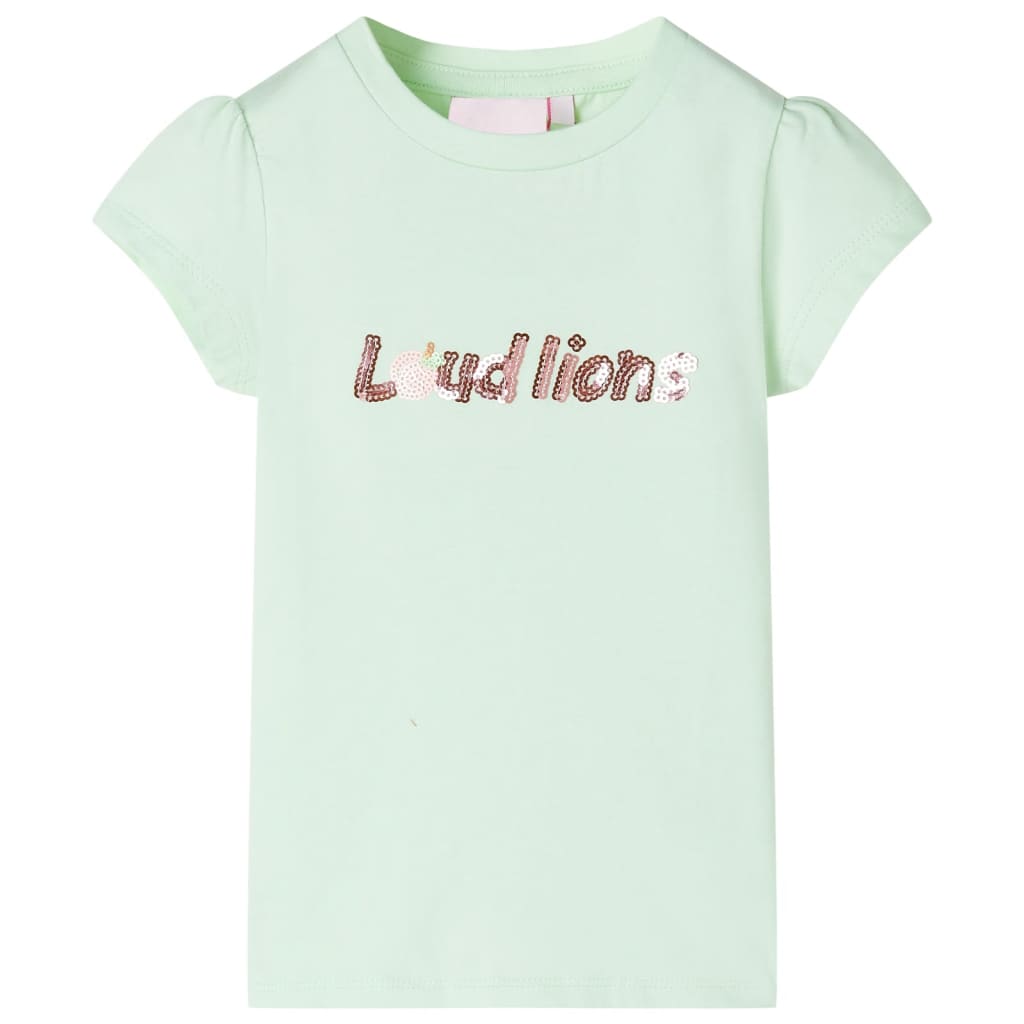 VidaXL Chemise enfant à manches courtes 116 vert tendre