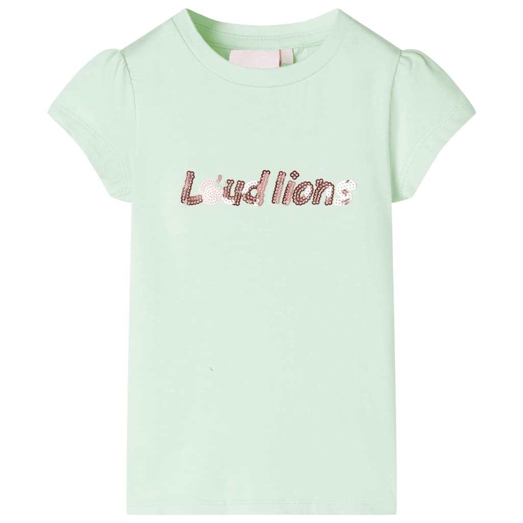 VidaXL Chemise enfant à manches courtes 128 vert tendre