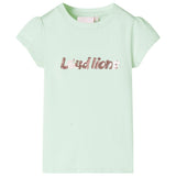 VidaXL Chemise enfant à manches courtes 128 vert tendre