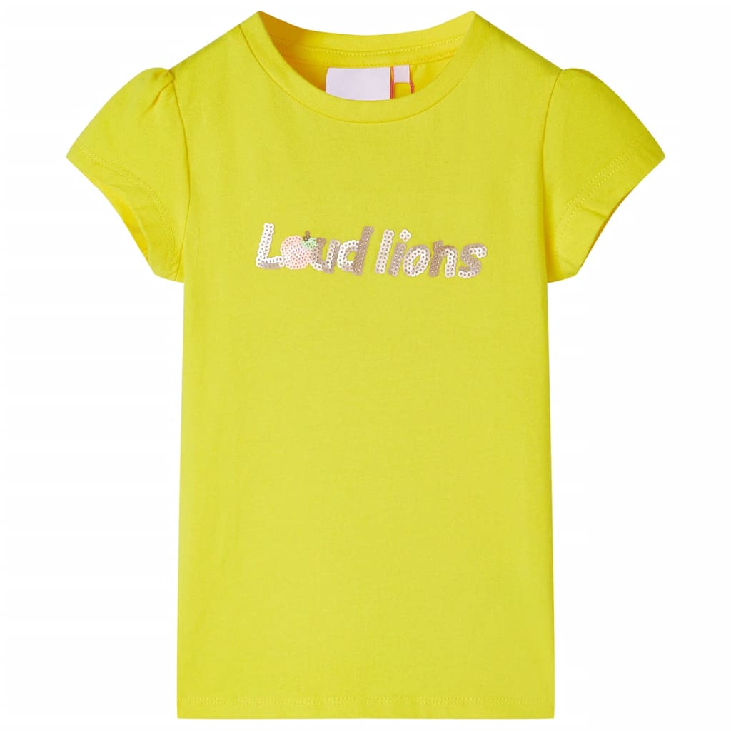 VidaXL Chemise enfant à manches courtes 140 jaune vif