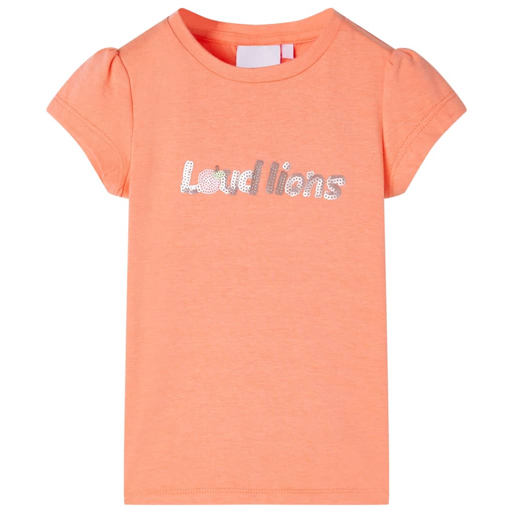 VidaXL Chemise enfant à manches courtes 128 orange fluo