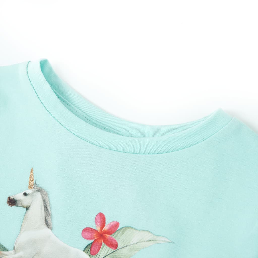 VidaXL Chemise enfant à manches courtes 128 bleu mer clair