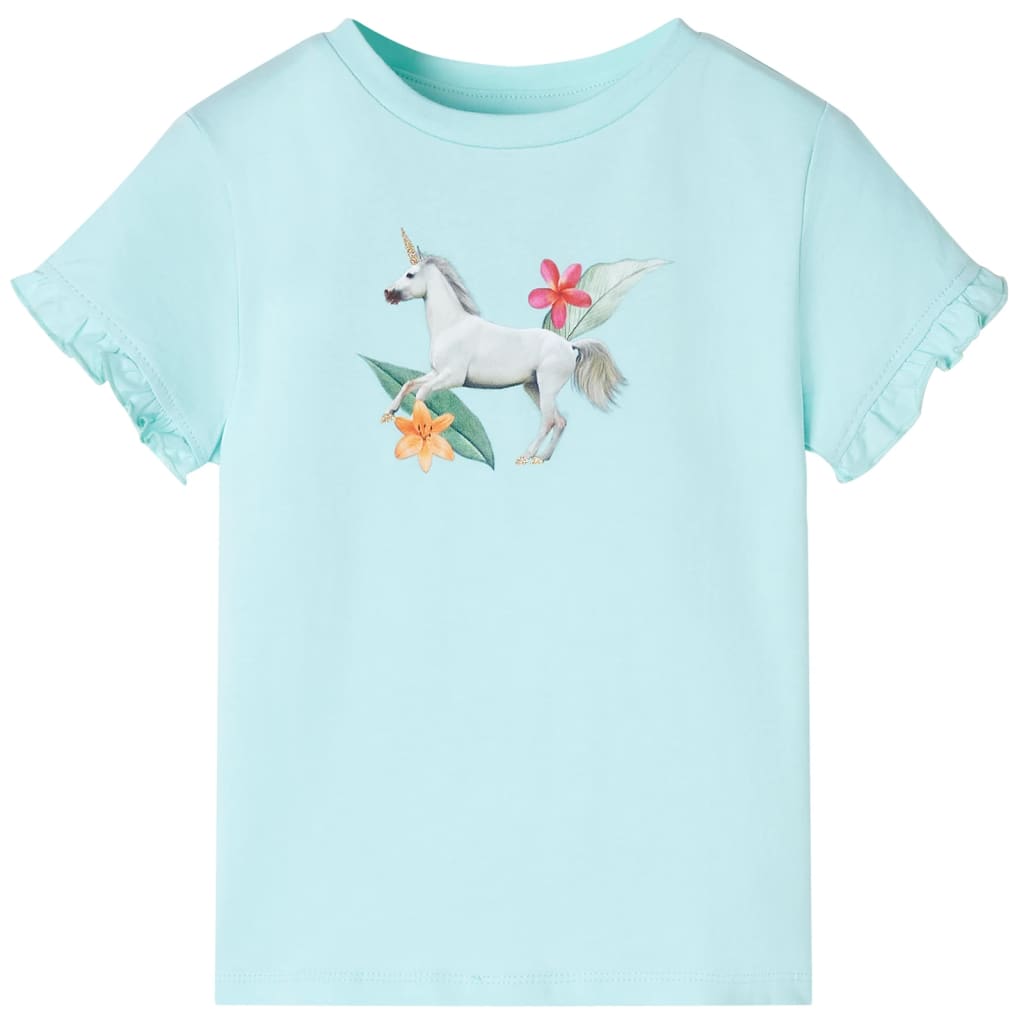 VidaXL Chemise enfant à manches courtes 140 bleu mer clair