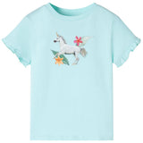 VidaXL Chemise enfant à manches courtes 140 bleu mer clair