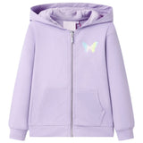 VidaXL Cardigan enfant à capuche 128 lilas