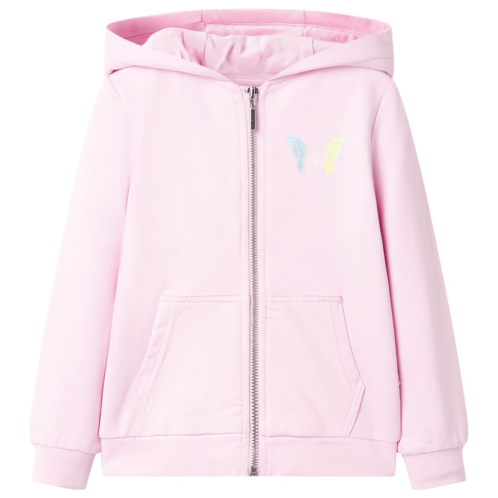 VidaXL Cardigan enfant avec capuche 116 rose clair