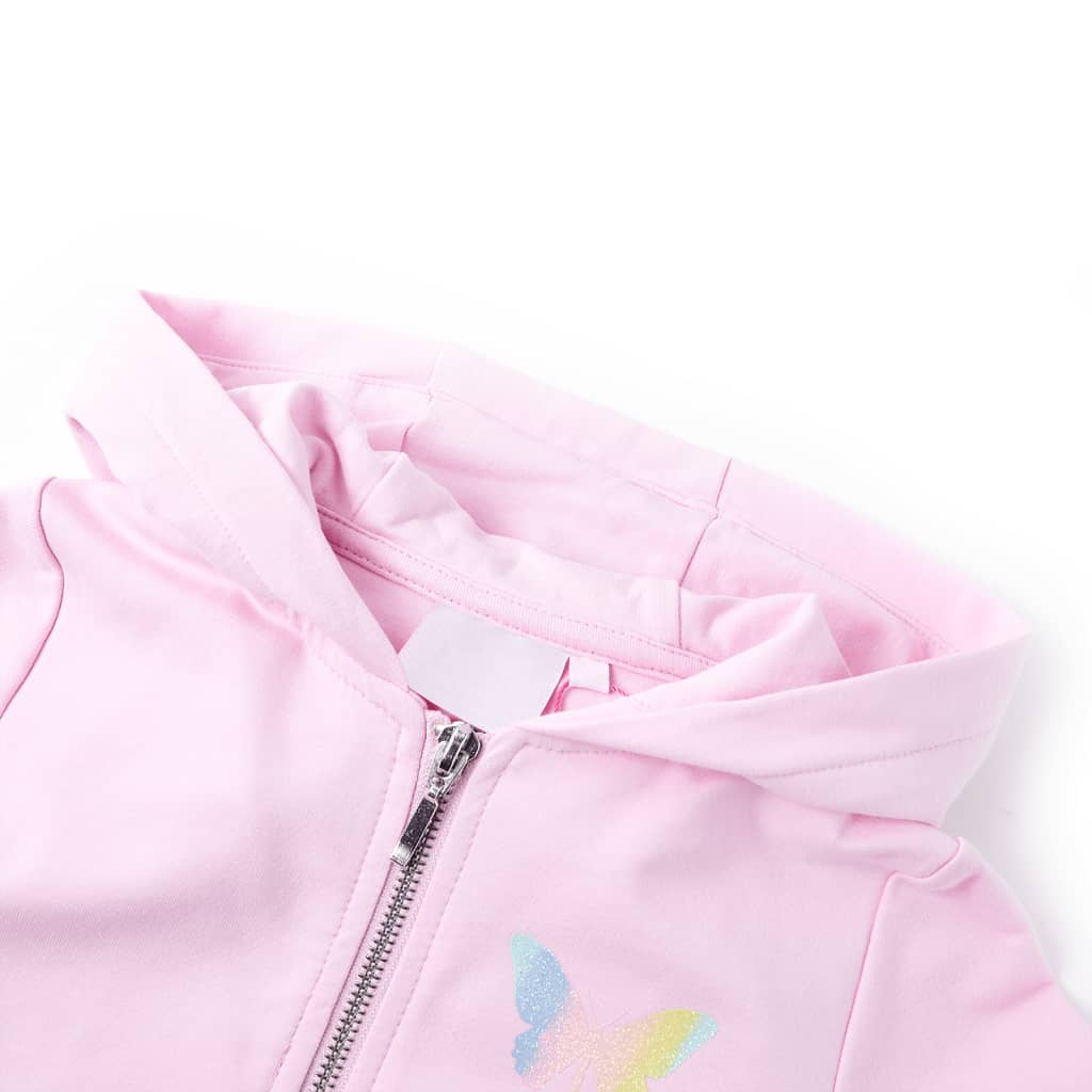 VidaXL Cardigan enfant à capuche 128 rose clair