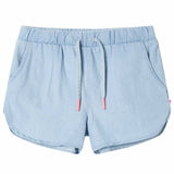 VidaXL Short enfant 128 bleu denim doux