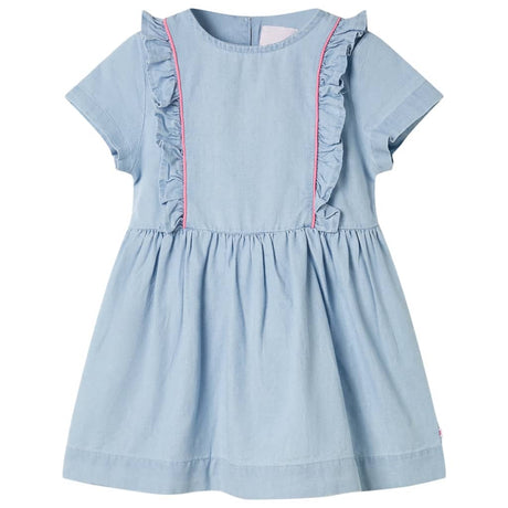 VidaXL robe enfant à volants 92 bleu doux
