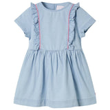 VidaXL robe enfant à volants 92 bleu doux