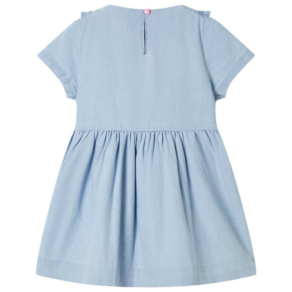 VidaXL robe enfant à volants 92 bleu doux