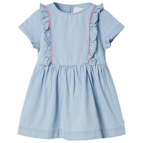 VidaXL robe enfant à volants 128 bleu doux