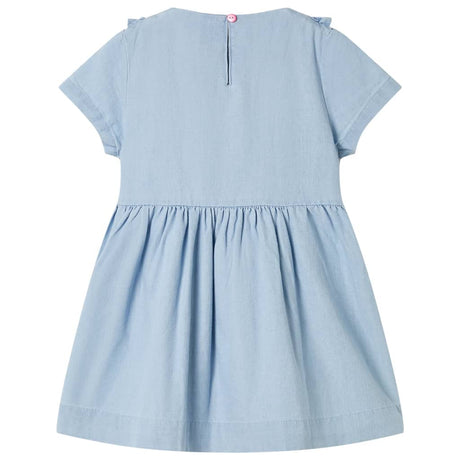 VidaXL robe enfant à volants 128 bleu doux