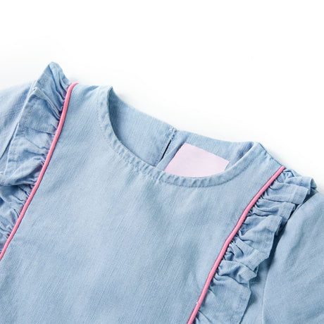 VidaXL robe enfant à volants 128 bleu doux