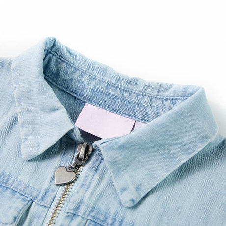 VidaXL Combinaison enfant à manches courtes 128 bleu doux