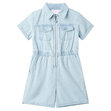 VidaXL Combinaison enfant à manches courtes 140 bleu doux