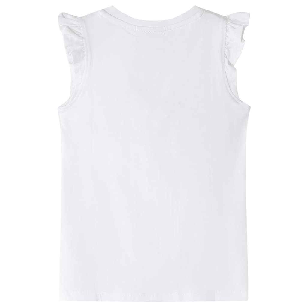 VidaXL Chemise enfant avec volants sur les manches 104 écru