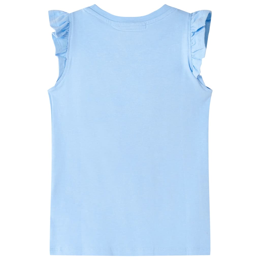 VidaXL Chemise enfant avec volants sur les manches 92 bleu clair