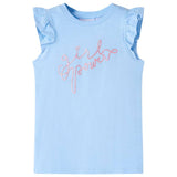 VidaXL Chemise enfant avec volants sur les manches 104 bleu clair