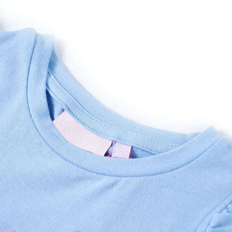 VidaXL Chemise enfant avec volants sur les manches 104 bleu clair