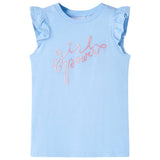 VidaXL Chemise enfant avec volants sur les manches 128 bleu clair