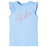 VidaXL Chemise enfant avec volants sur les manches 140 bleu clair
