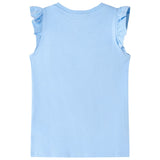 VidaXL Chemise enfant avec volants sur les manches 140 bleu clair