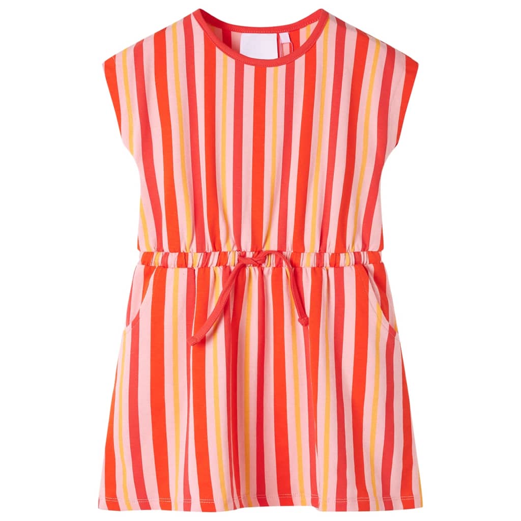 VidaXL Robe enfant avec cordon 116 rose et rouge