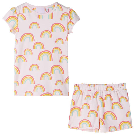 VidaXL Pyjama enfant à manches courtes 140 rose tendre