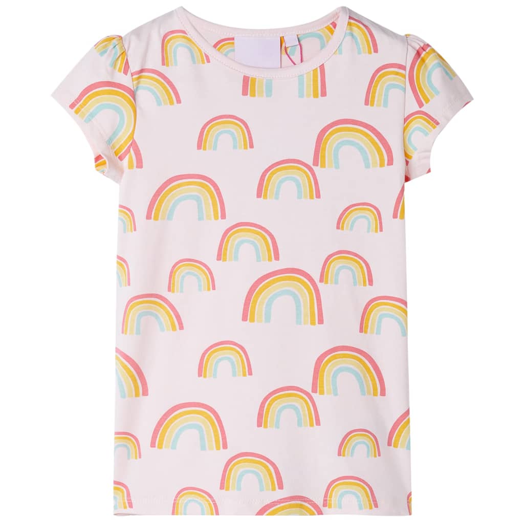 VidaXL Pyjama enfant à manches courtes 140 rose tendre
