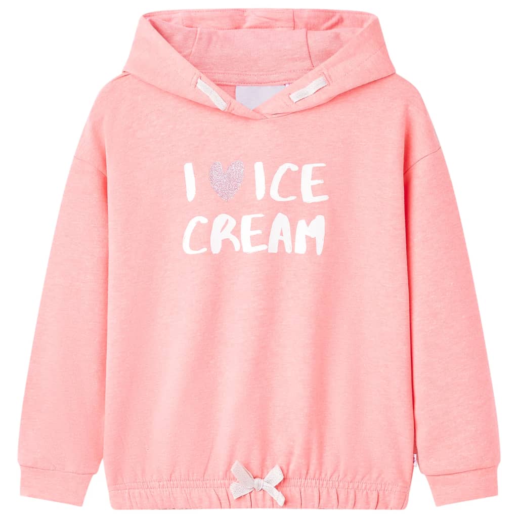 VidaXL Pull enfant à capuche 128 rose vif
