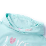 VidaXL Pull enfant à capuche 104 bleu mer clair