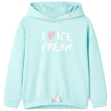 VidaXL Pull enfant à capuche 128 bleu mer clair