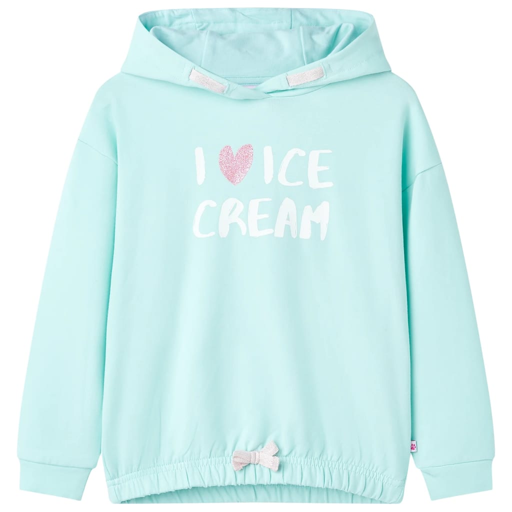 VidaXL pull enfant avec capuche 140 bleu mer clair