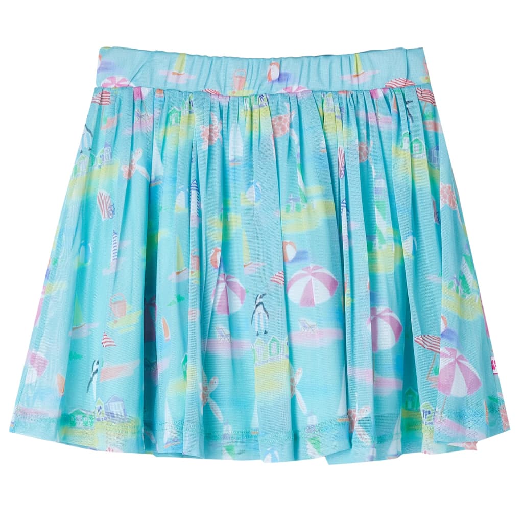 VidaXL Jupe enfant plissée 116 bleu mer clair