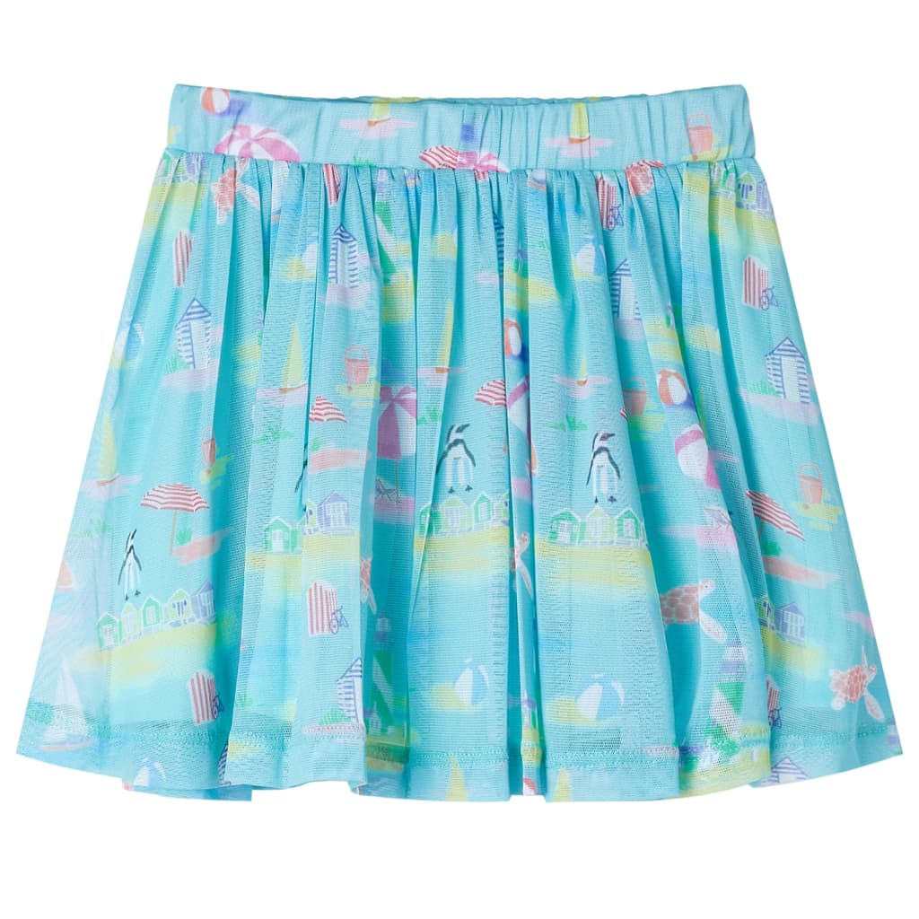 VidaXL Jupe enfant plissée 116 bleu mer clair